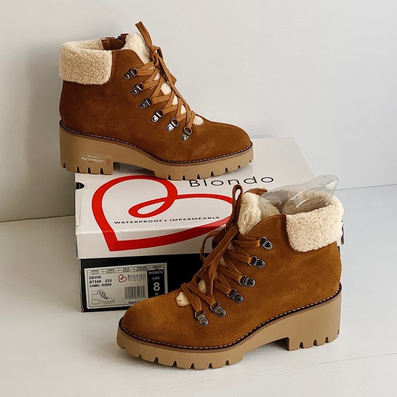 ✨New BLONDO Devin Waterproof Suede Booties Camel 8 - Picture 11 of 12
